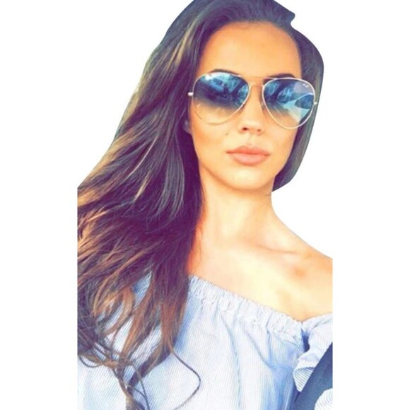 Ray-Ban Aviator RB3025 001/3F 58mm Gold Frame Light Blue Gradient Sunglasses NIB - Picture 14 of 16